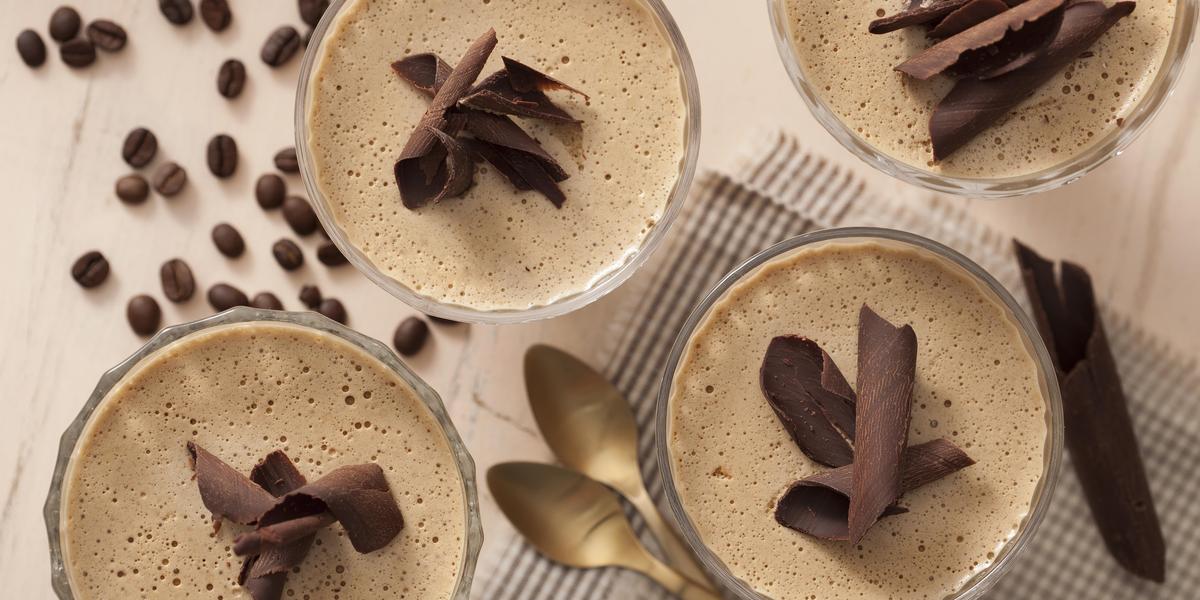 Receitas de Mousse de café, normal, diet e sem lactose