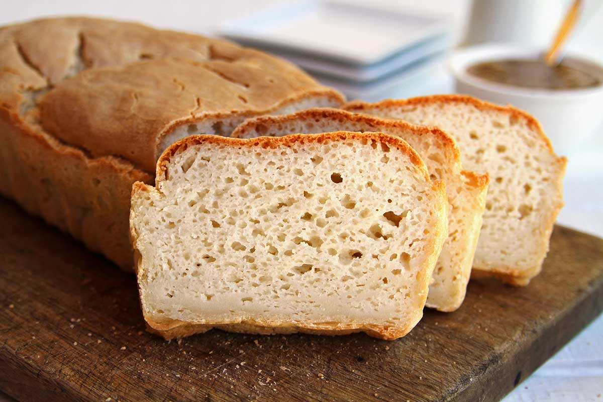 Pão Vegano com Farinha de Arroz, Polvilho Doce e Aveia em Flocos