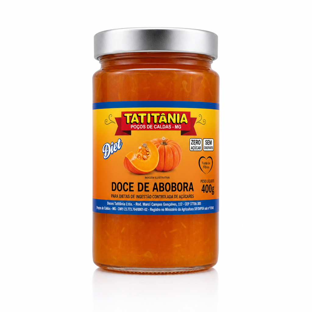 Doce de Abóbora Cremoso com Coco Sem Adição de Açúcares Tatitânia Poços de Caldas 400g