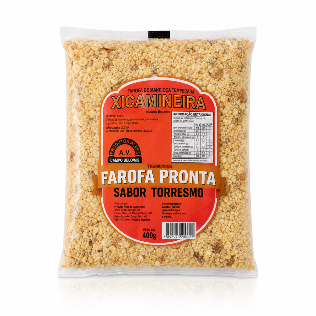 Farofa Pronta Sabor Torresmo Xicamineira