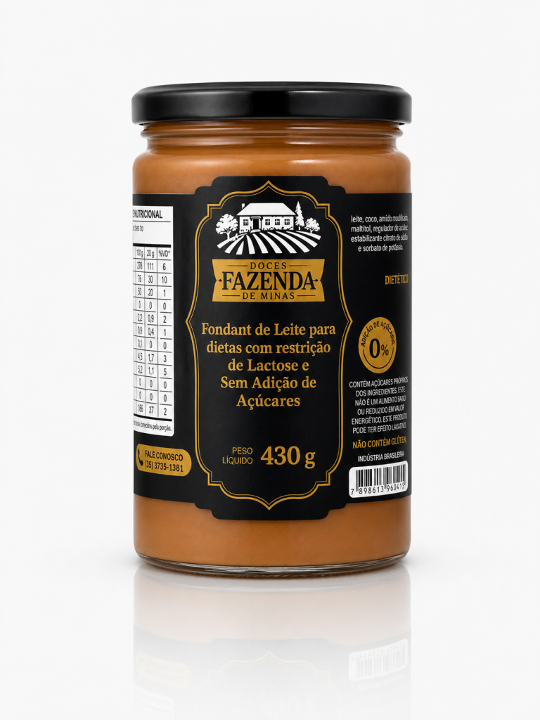 Fondant de Leite Sem Lactose Sem Adição de Açúcares Fazenda de Minas 430g
