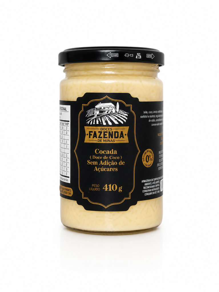 Cocada (Doce de Coco) Sem Adição de Açúcares Fazenda de Minas 410g