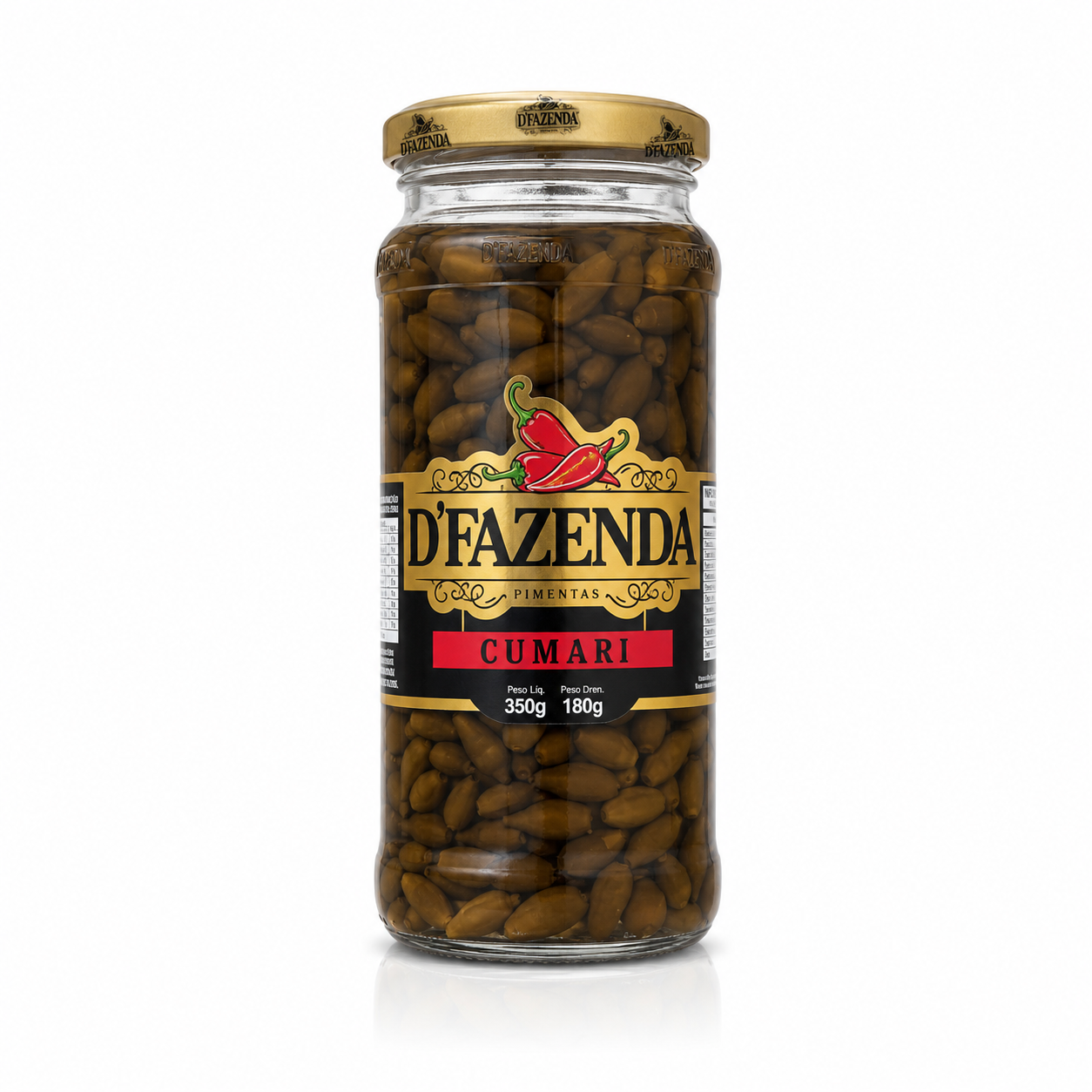 Pimenta Cumari em Conserva D'Fazenda 350g (180g drenado)