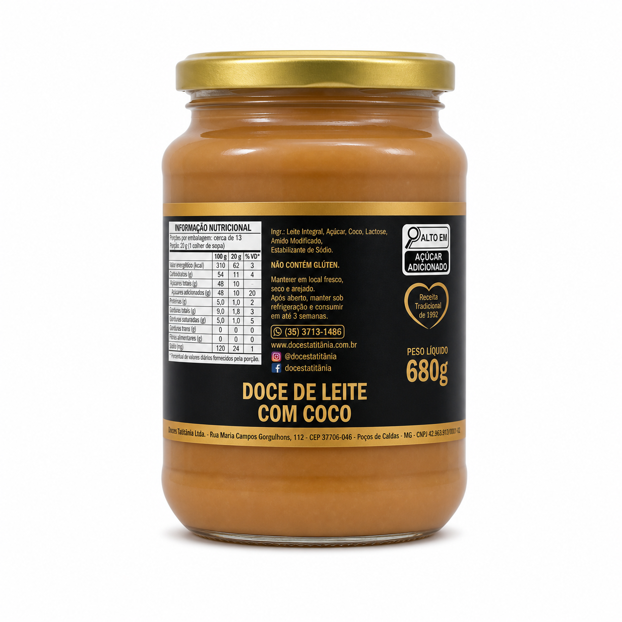 Doce de Leite com Coco Tatitânia Poços de Caldas 680g - Imagem 2