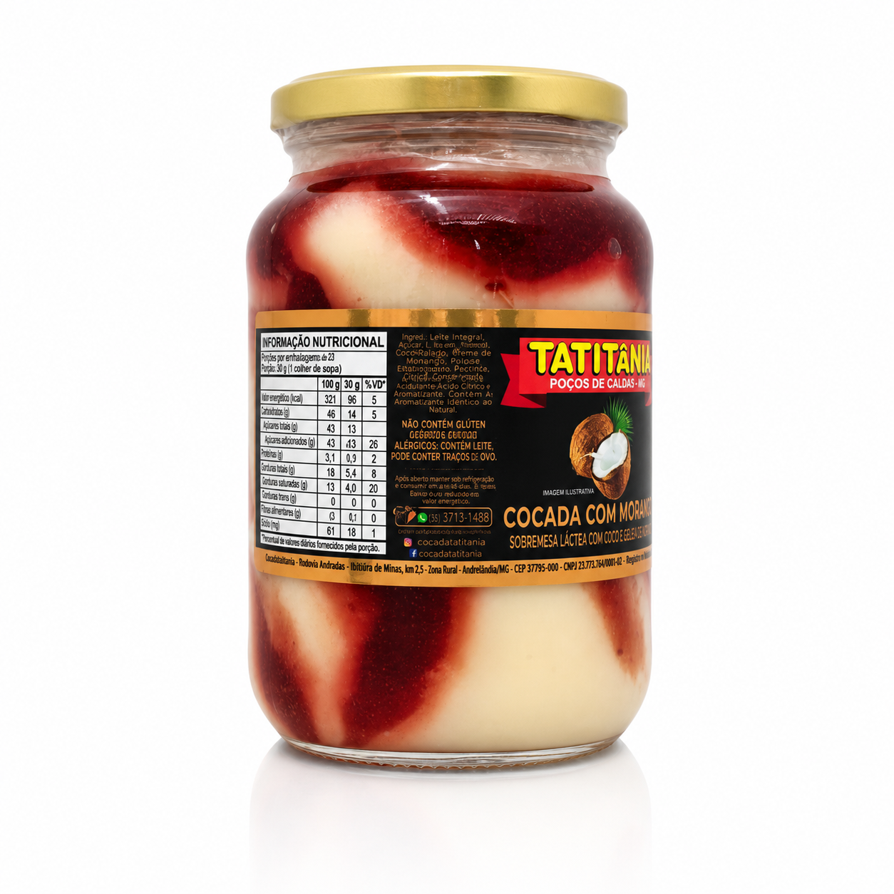 Cocada com Morango Tatitânia Poços de Caldas 680g - Imagem 2