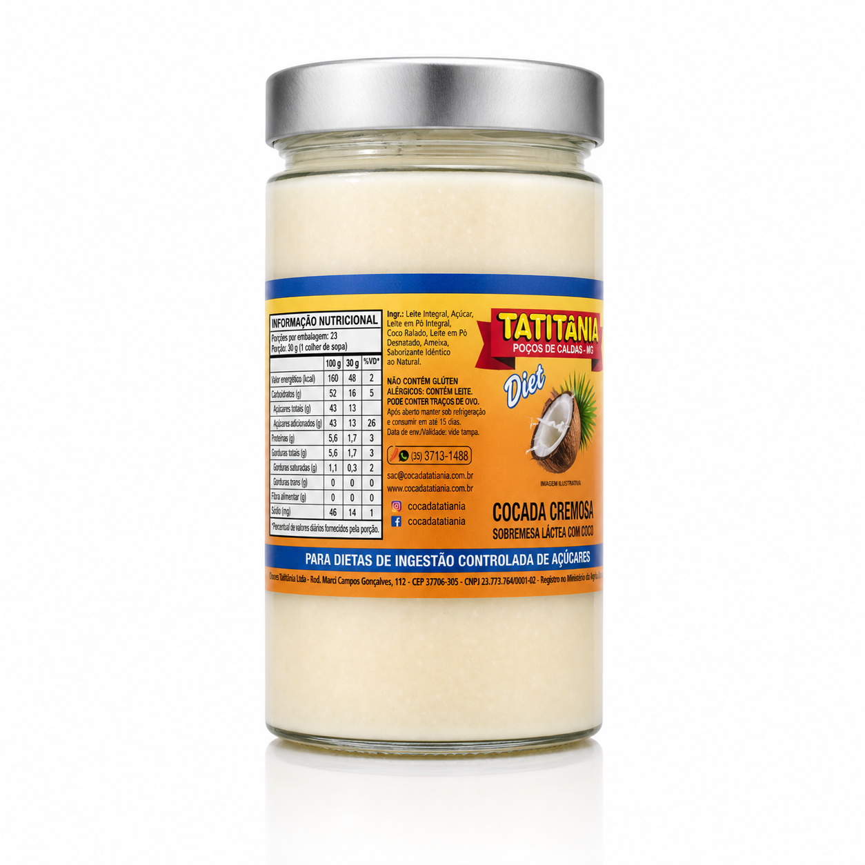 Cocada Cremosa Diet Tatitânia Poços de Caldas 380g - Imagem 2