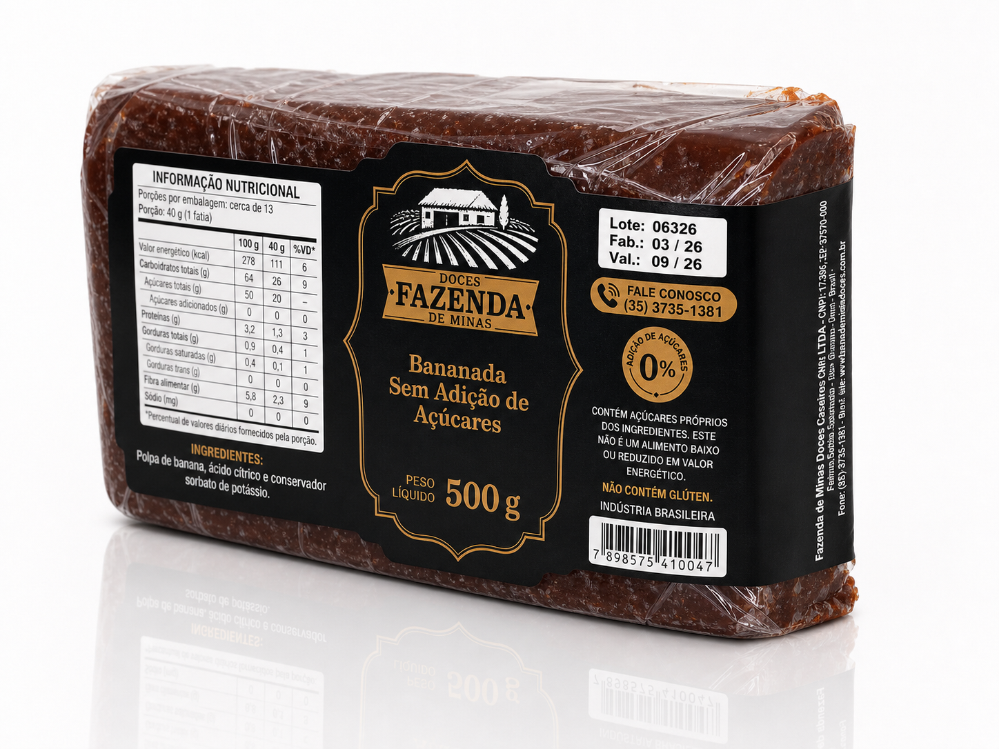 Bananada Sem Adição de Açúcares Doces Fazenda de Minas 500g - Imagem 2