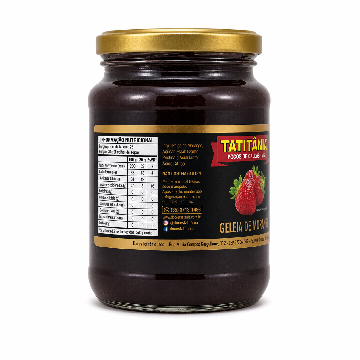 Geleia de Morango Tatitânia Poços de Caldas 680g - Imagem 2