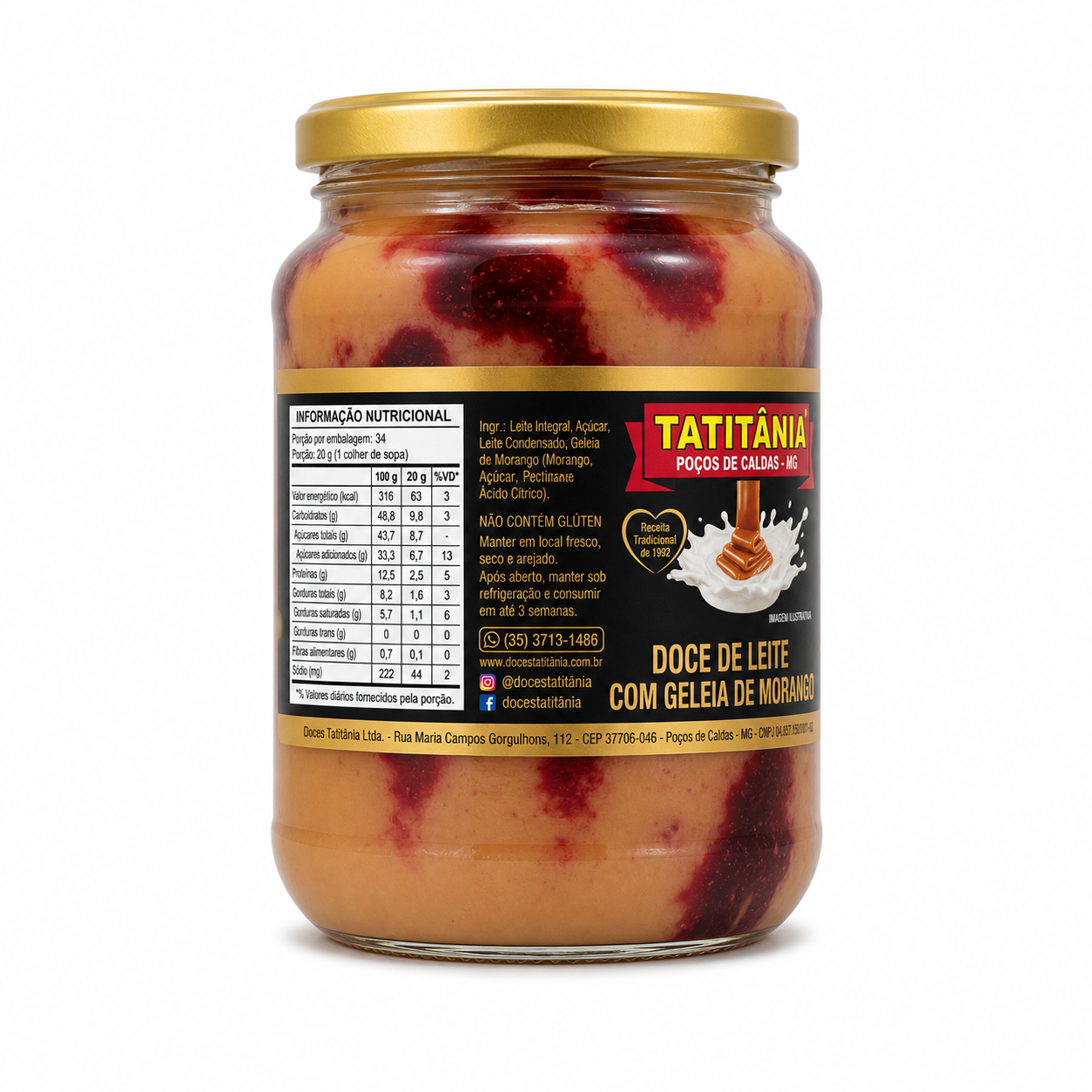 Doce de Leite com Geleia de Morango Tatitânia Poços de Caldas 680g - Imagem 2