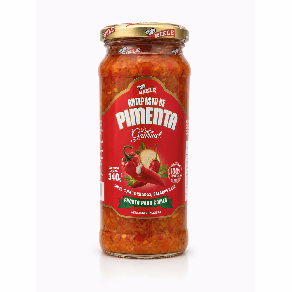 Antepasto de Pimenta Riele Linha Gourmet 340g - antepasto de pimenta artesanal gourmet