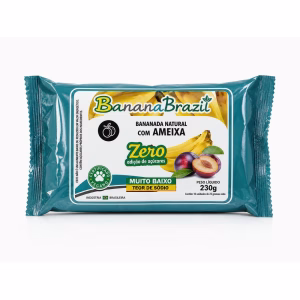 Bananada Natural com Ameixa BananaBrazil 230g - bananada natural ameixa zero açúcar artesanal