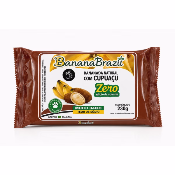 Bananada Natural com Cupuaçu BananaBrazil 230g - bananada natural cupuaçu zero açúcar artesanal