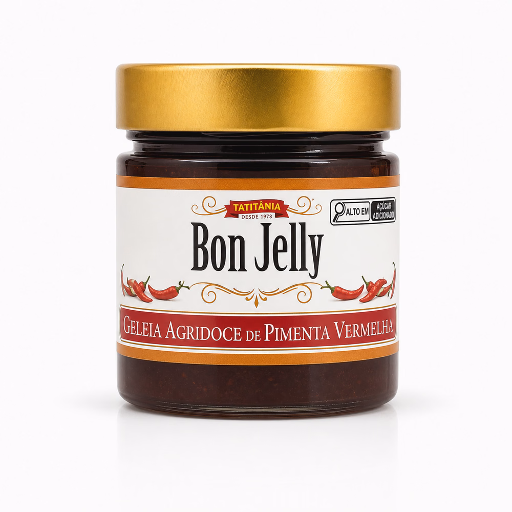 Bon Jelly Geleia Agridoce de Pimenta Vermelha Tatitânia - geleia de pimenta vermelha artesanal Minas Gerais
