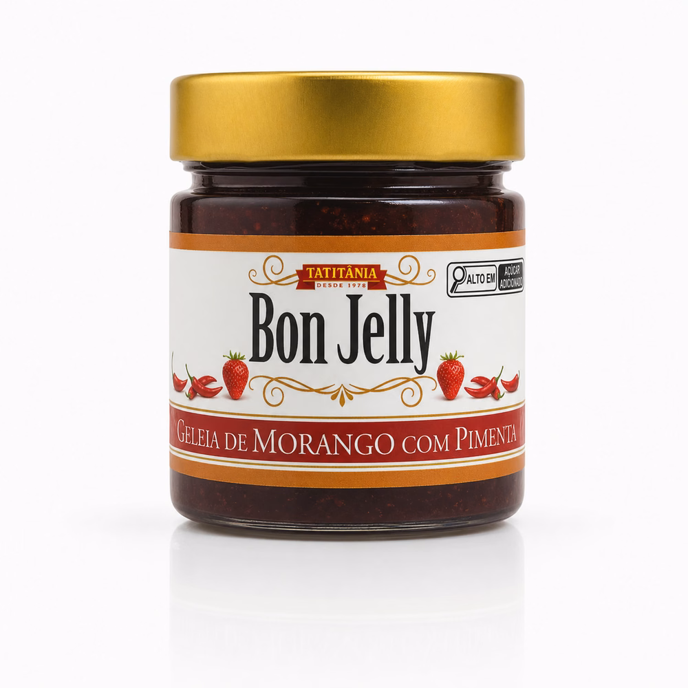 Bon Jelly Geleia de Morango com Pimenta Tatitânia - geleia de morango com pimenta artesanal Minas Gerais