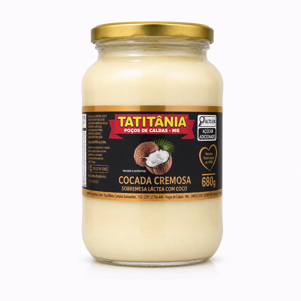Cocada Cremosa Tatitânia (Sobremesa Láctea com Coco) - cocada cremosa artesanal Minas Gerais