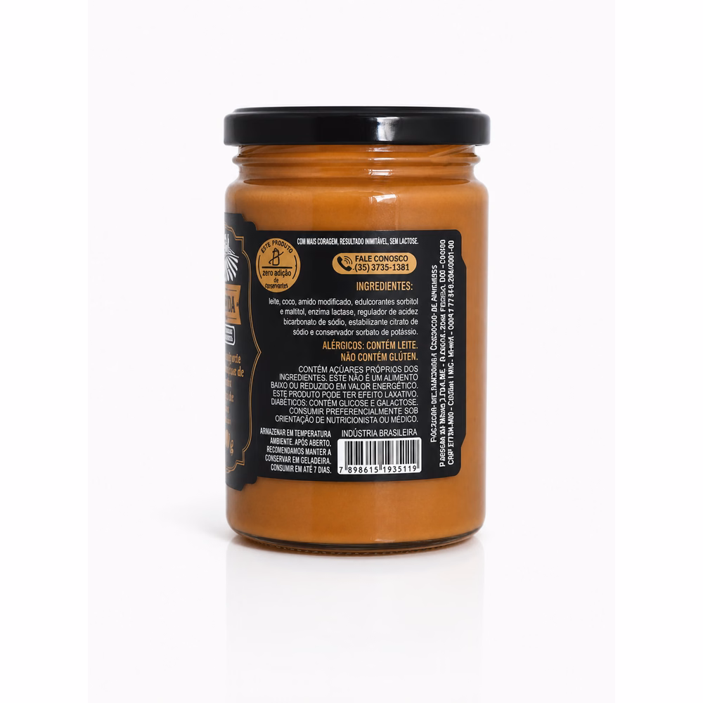 Cocada Morena para Dietas com Restrição de Lactose Sem Adição de Açúcares Fazenda de Minas 410g - cocada sem lactose sem açúcar artesanal Minas Gerais - foto 4