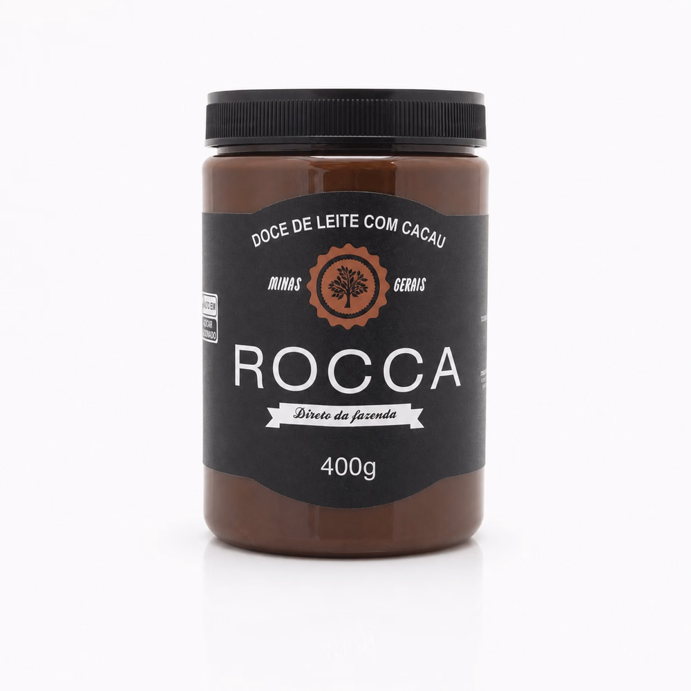 Doce de Leite com Cacau ROCCA 400g - doce de leite cacau artesanal Minas Gerais