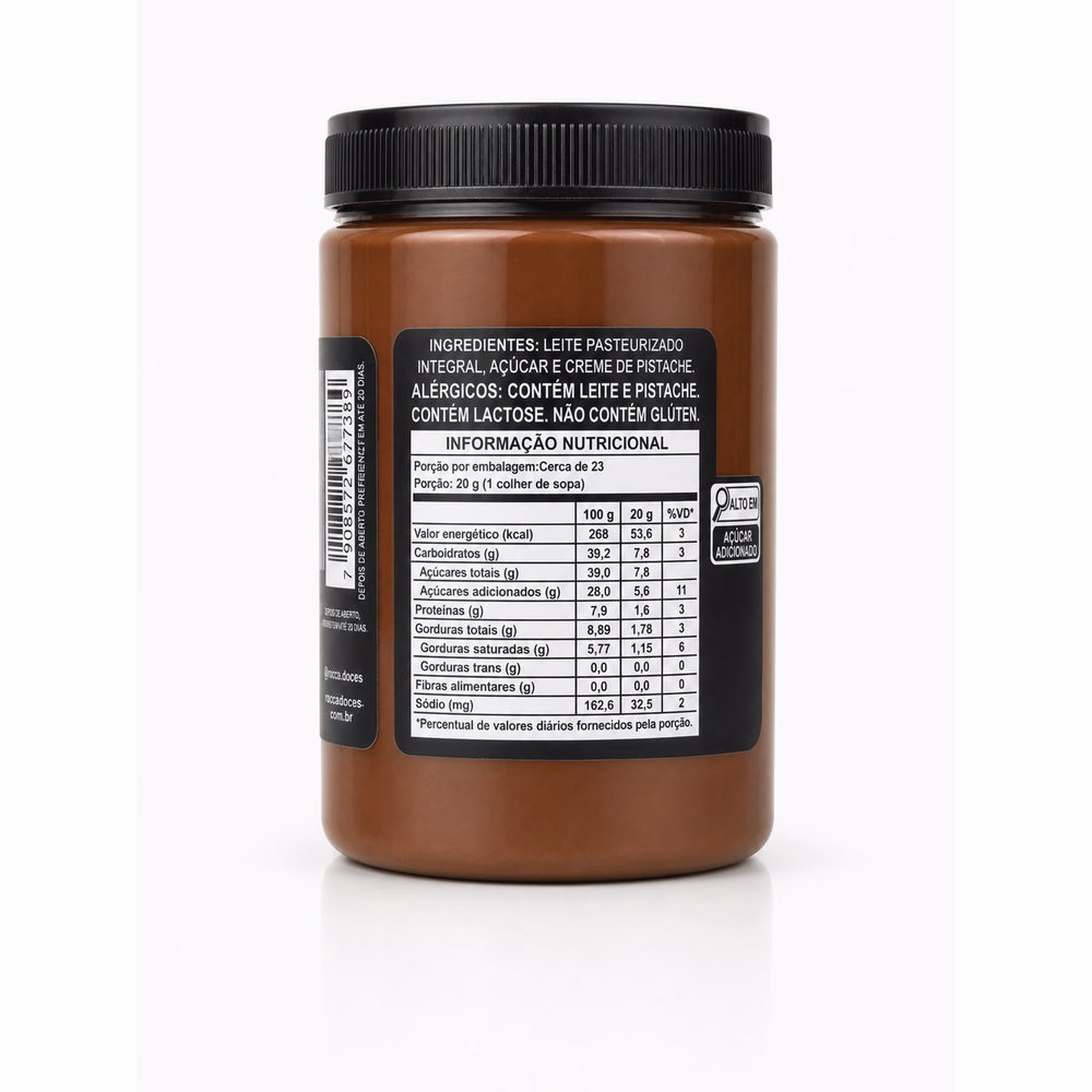 Doce de Leite com Pistache ROCCA 400g - doce de leite pistache artesanal Minas Gerais - foto 2