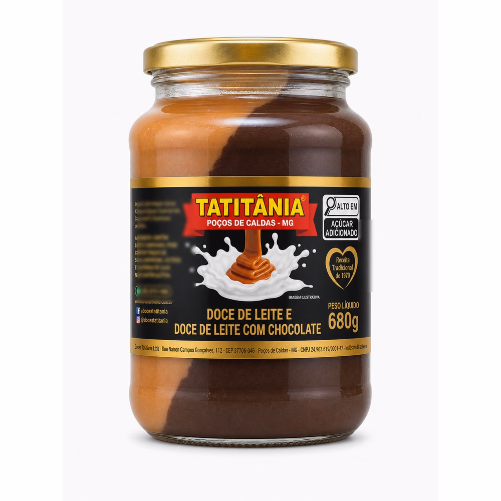 Doce de Leite e Doce de Leite com Chocolate Tatitânia - doce de leite com chocolate marmorizado artesanal Minas Gerais