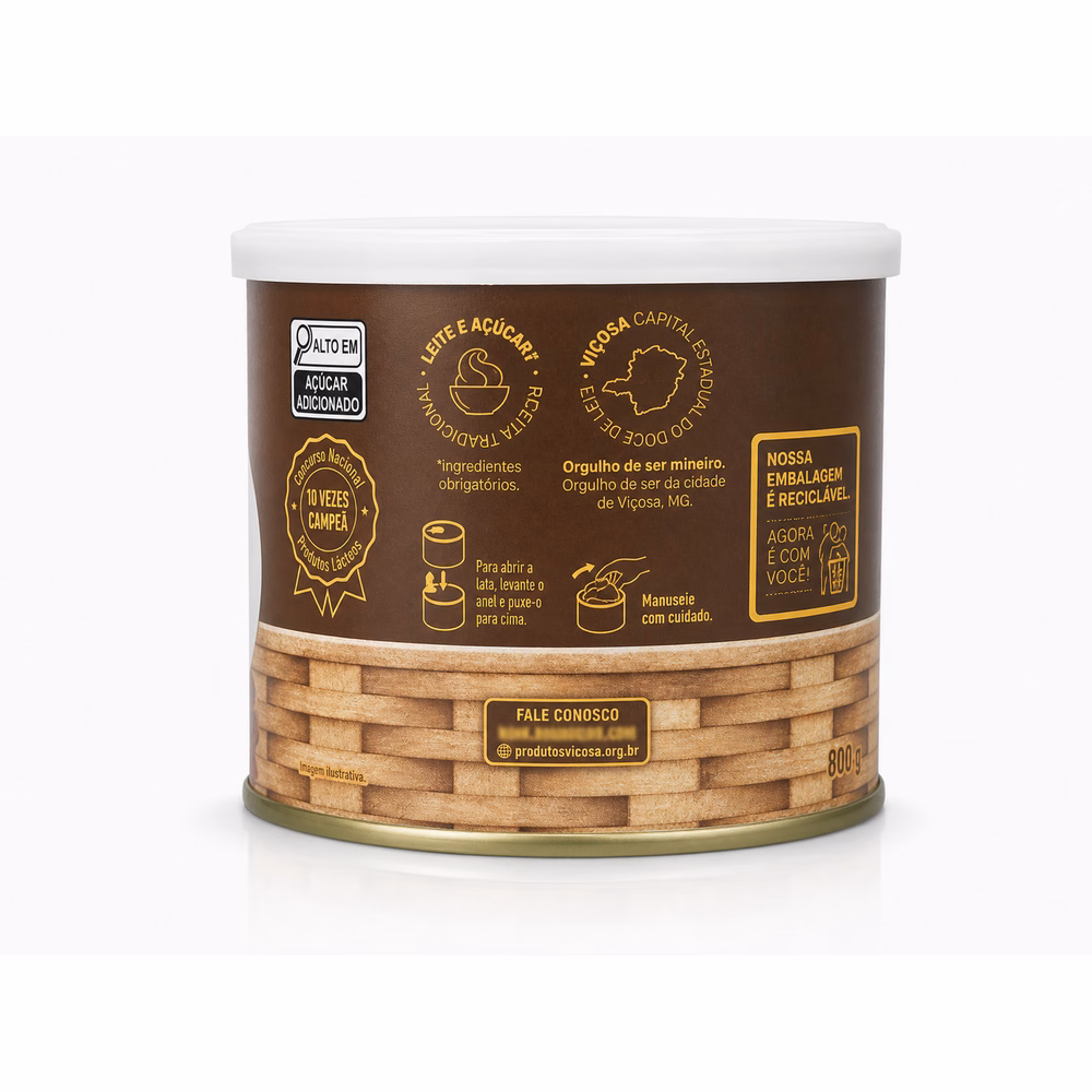 Doce de Leite Viçosa 800g - doce de leite Viçosa 800g lata grande - foto 2