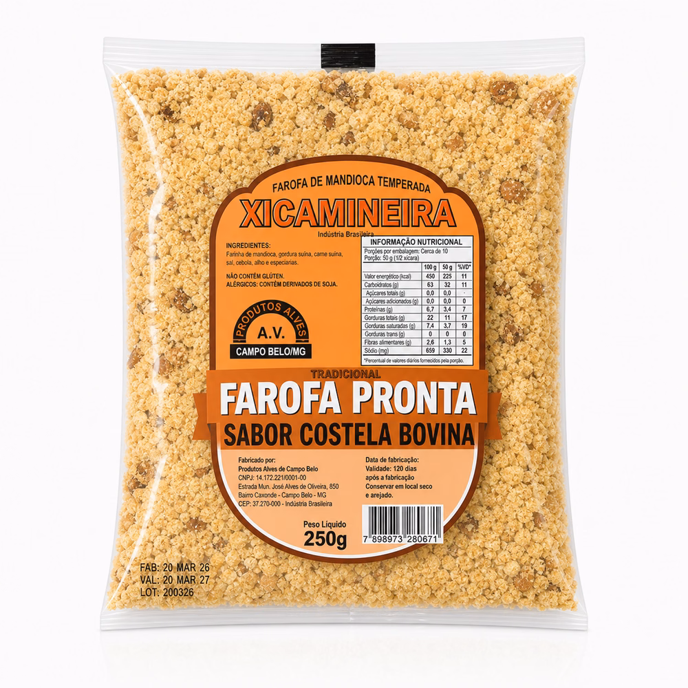Farofa Pronta [Sabor a confirmar] Xicamineira 250g - farofa pronta artesanal Minas Gerais Xicamineira