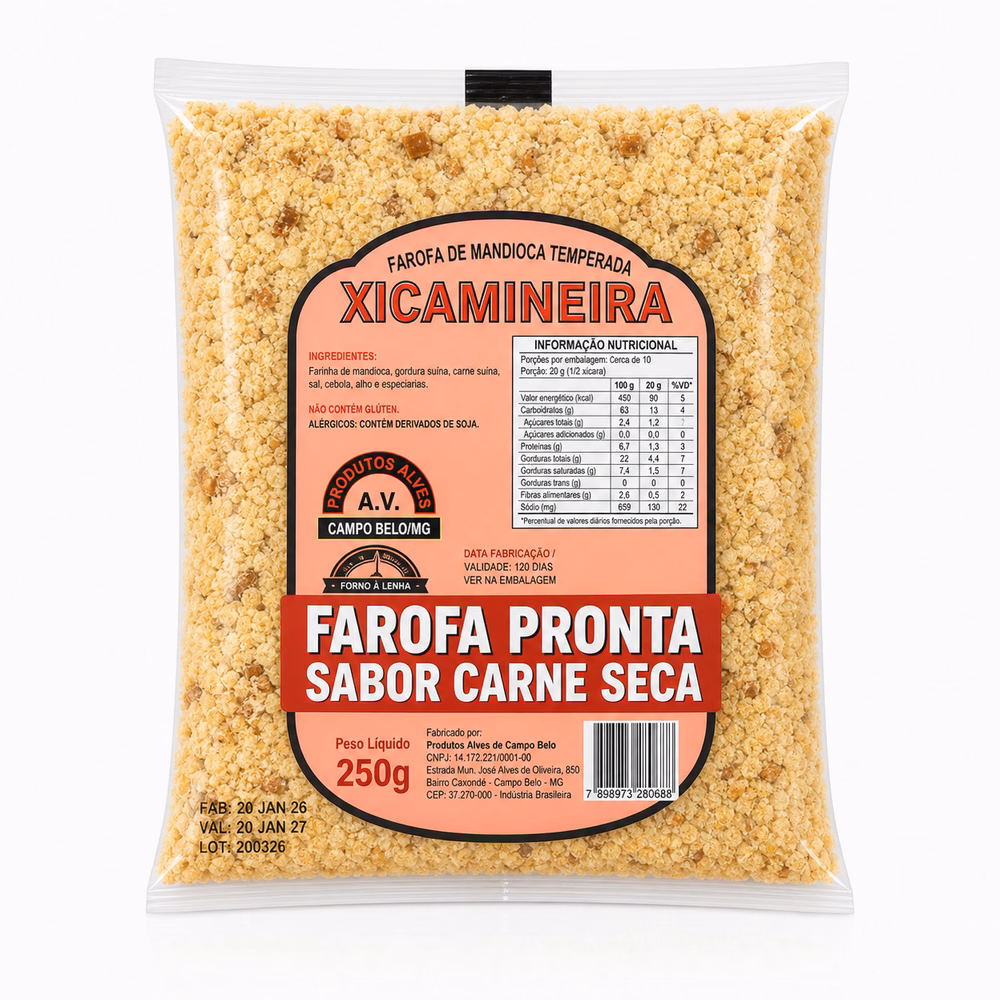 Linha Xicamineira Farofa Pronta — 4 Sabores (250g cada)