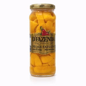 Pequi Fatiado em Conserva D'Fazenda 350g - pequi fatiado em conserva artesanal Minas Gerais